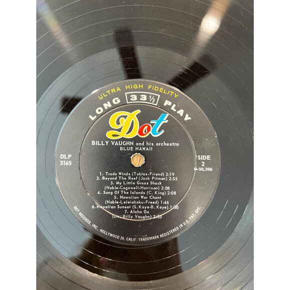Billy Vaughn Blue Hawaii Vinyl Record 1950s Island Music M-50,206 Album - Picture 4 of 7